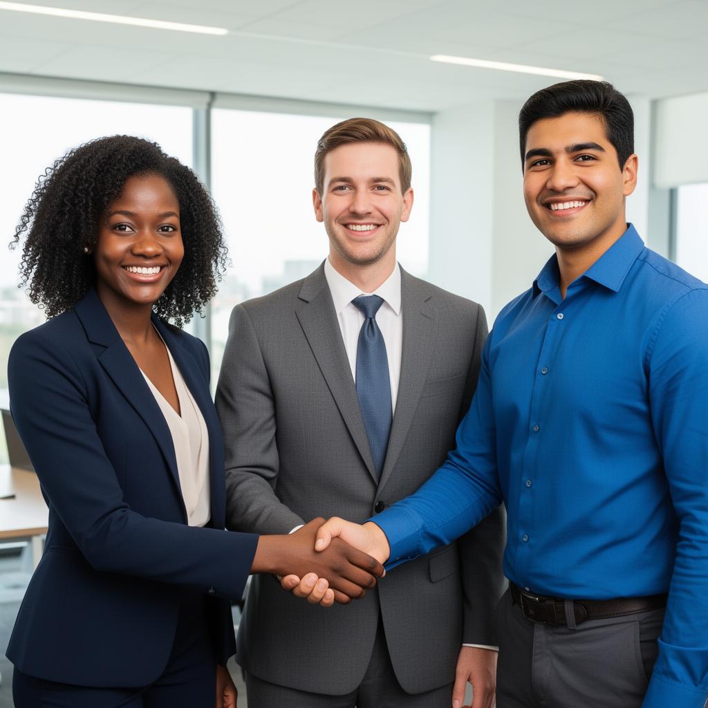 Two professionals shaking hands on a partnership
